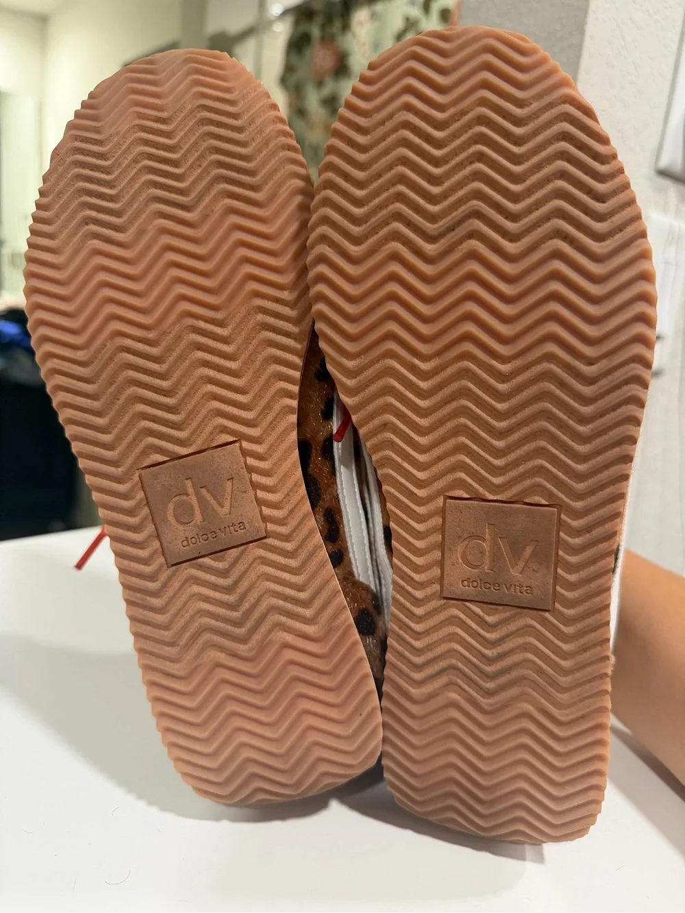 DV by Dolce Vita Leopard Print Sneakers with Orange Laces